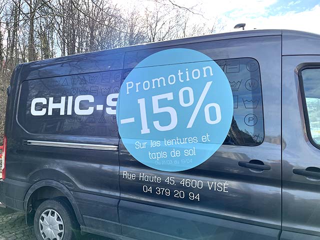 Lettrage véhicule Chic Shop — Inkonic Visé