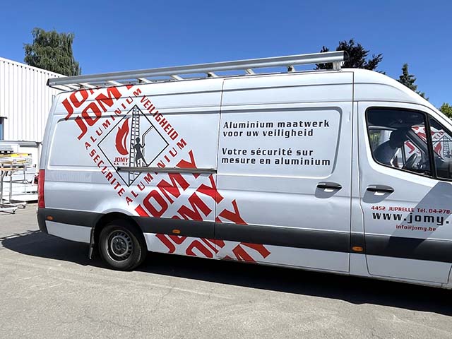Lettrage véhicule Jomy — Inkonic Juprelle