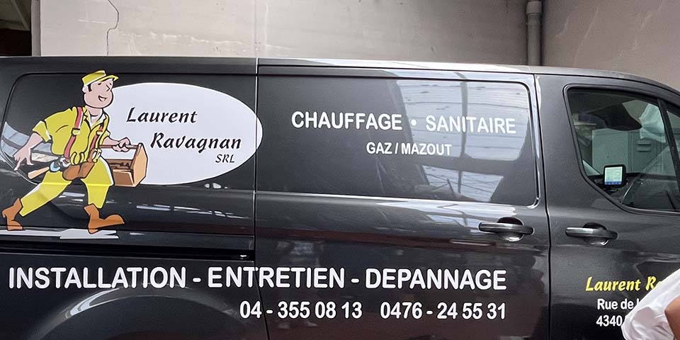 Lettrage véhicule Laurent Ravagnan — Inkonic Awans